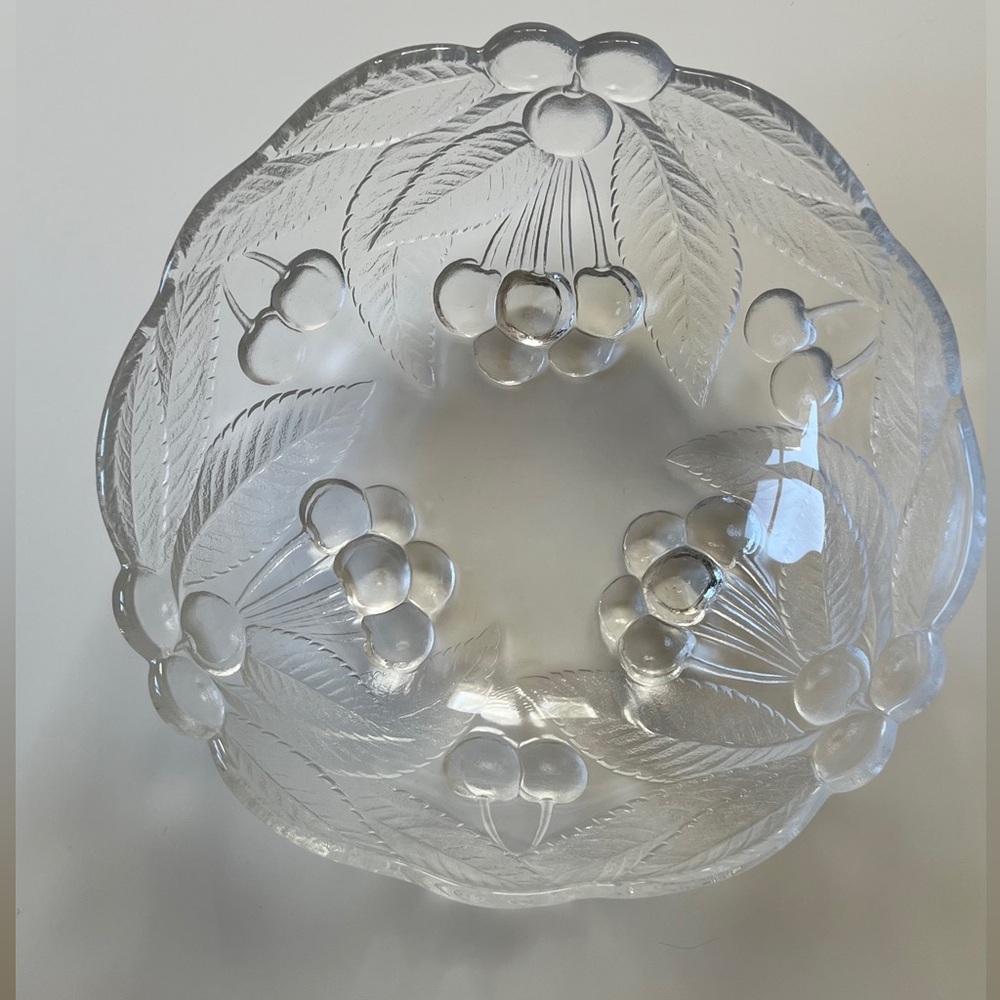 Glass Cherry Serving Bowl